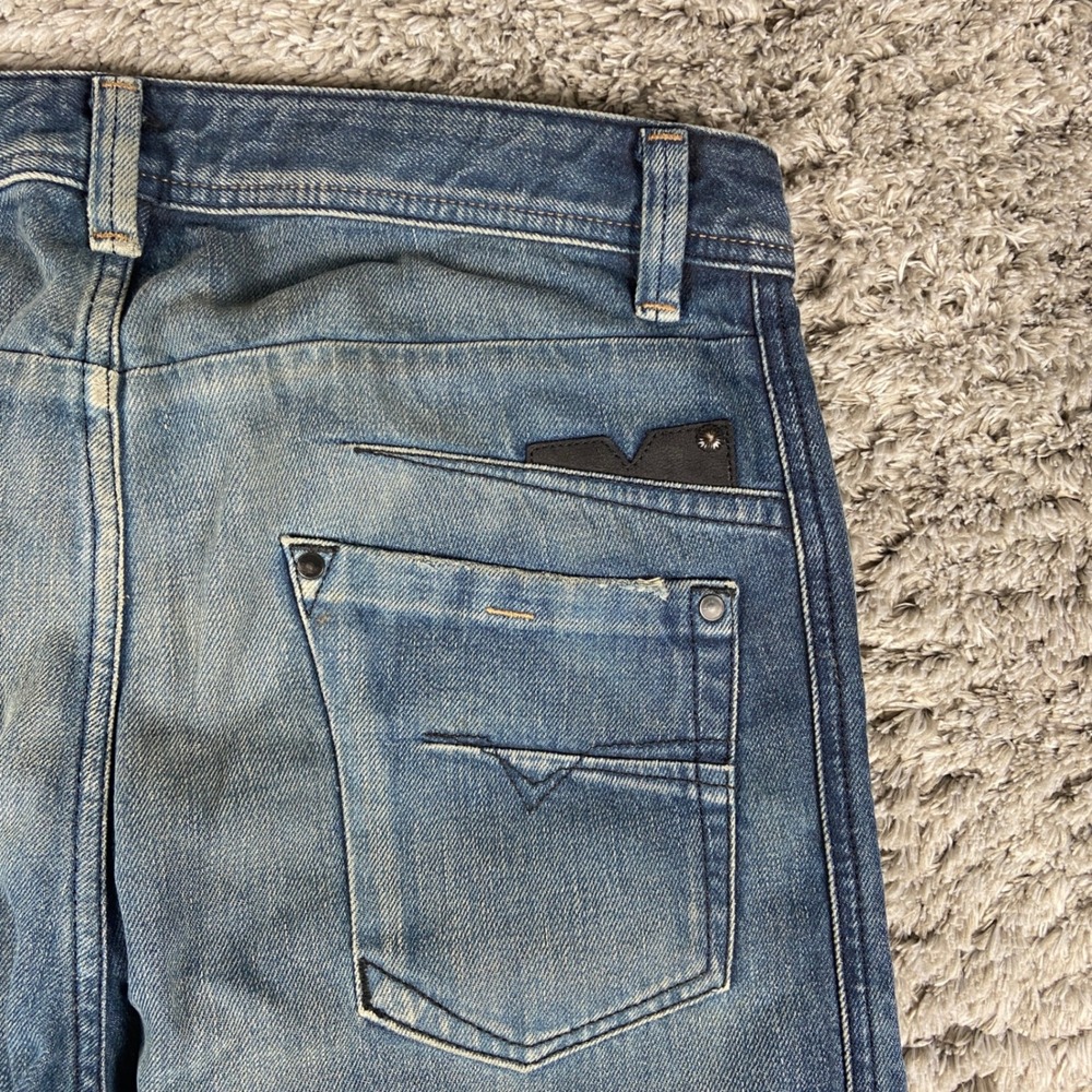 Diesel Darron Jeans Mens 34x34 Blue Eyecons 2012 Denim Slim Tapered Button Fly